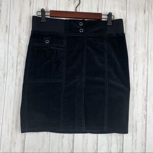 Prana corduroy black mini skirt xs